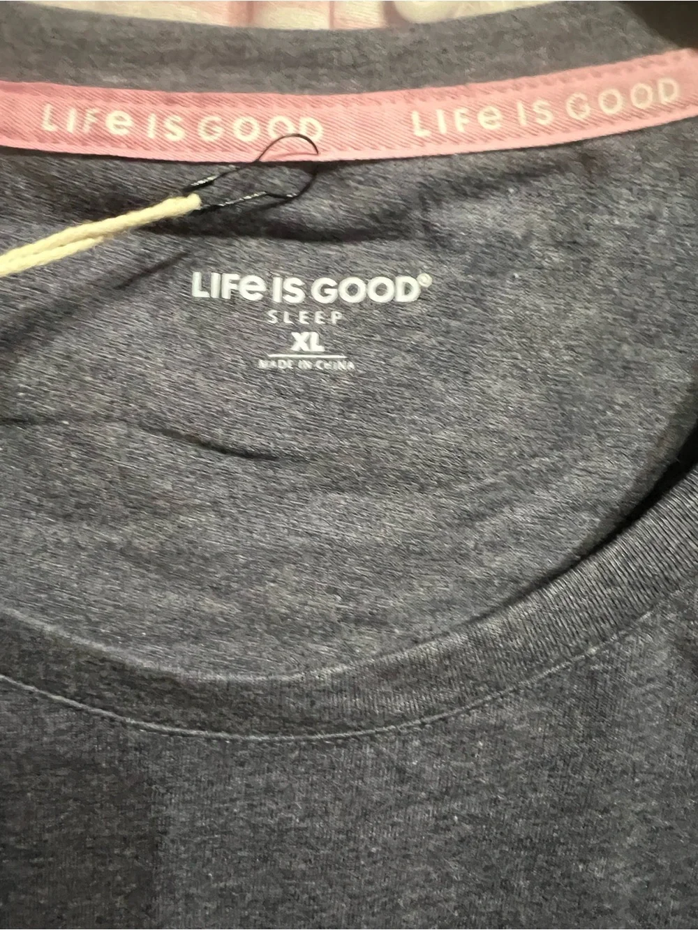 Life Is Good Women’s Navy Short Sleeve Tee with Pink Stripe 3 Piece Pajama Set